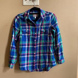 Plaid long sleeve T-shirt